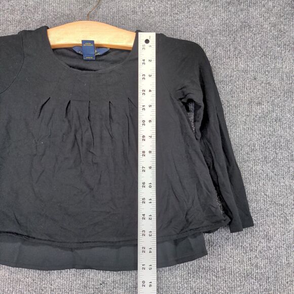 Polo Ralph Lauren Girls Pleated Top Toddler Black 4/4T Long Sleeve Overlay Hem - Picture 10 of 12